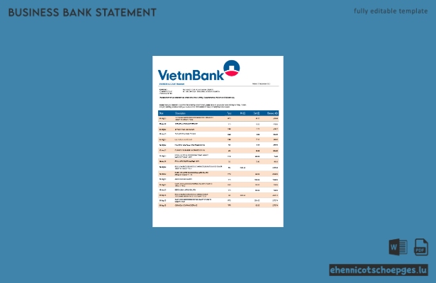 Vietin Bank Firmenkontoauszug (Word- und PDF-Beispiel)